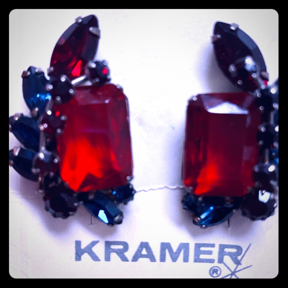 Vintage Kramer Clip On Earrings on hangtag